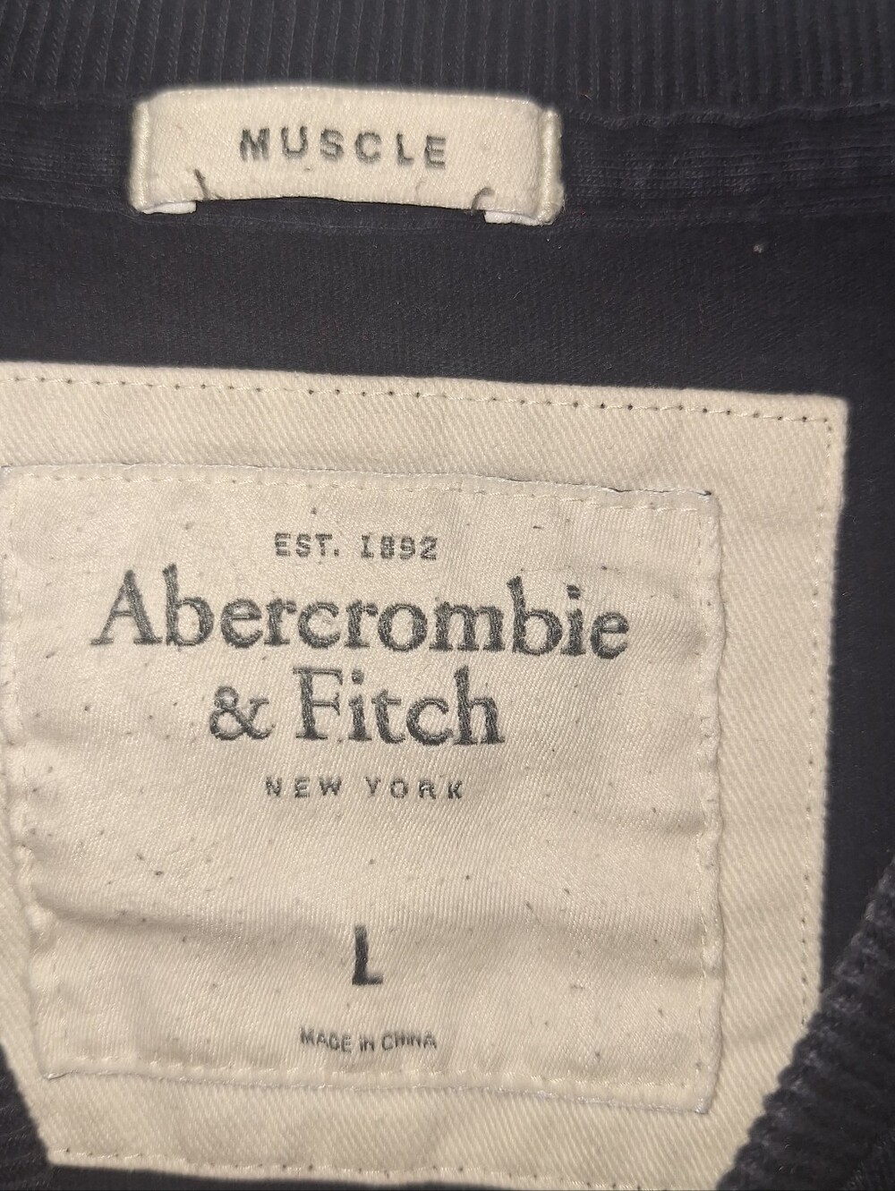 Vintage Abercrombie & Fitch T-Shirt Football Muscle Fit Large Y2K Blue - Picture 3 of 6